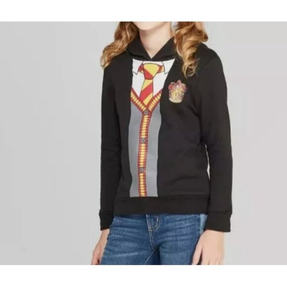 Harry Potter Hogwarts Gryffindor Boys Hoodie Costume Sweatshirt‎ Black L - Picture 1 of 8
